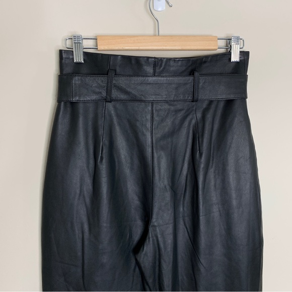 NEW Song of Style Revolve Suzie Leather Pants (Sz M) Belted Crop Black - Picture 11 of 15